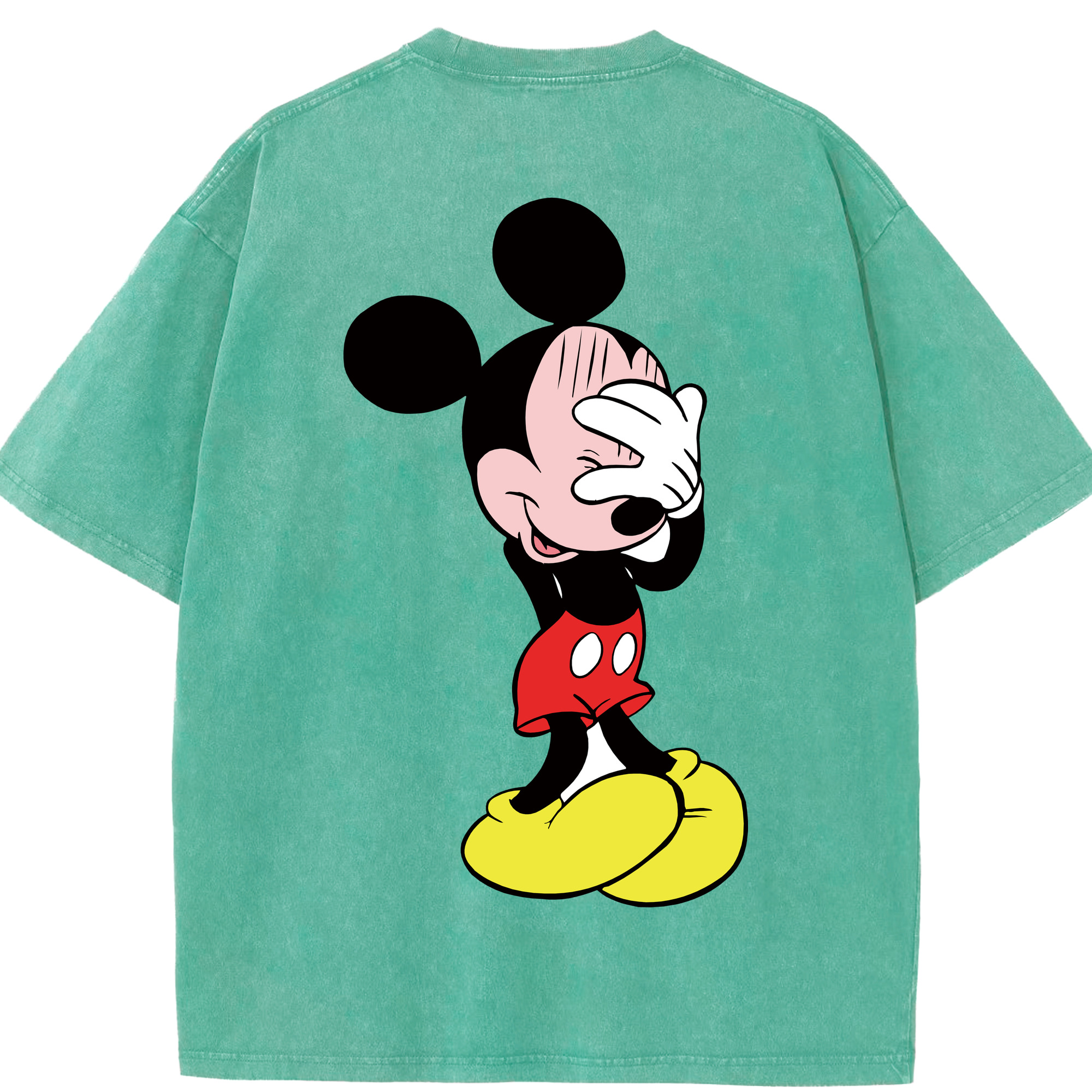（画像用） ミッキーマウス Mickey Mouse 綿100% ヴィンテージ風 半袖Tシャツ（背面プリント）